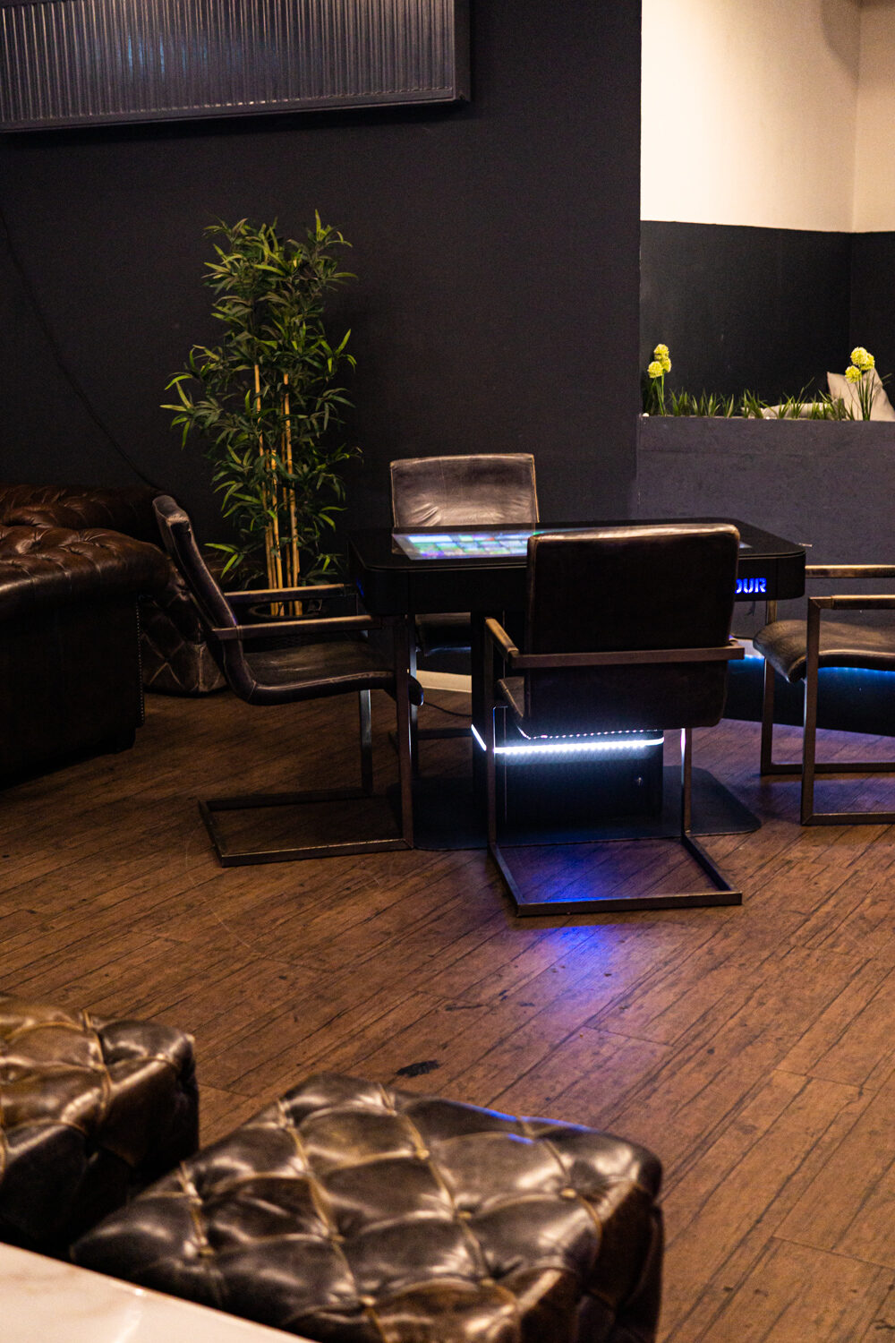 Gemütliche Lounge mit Ledersesseln
